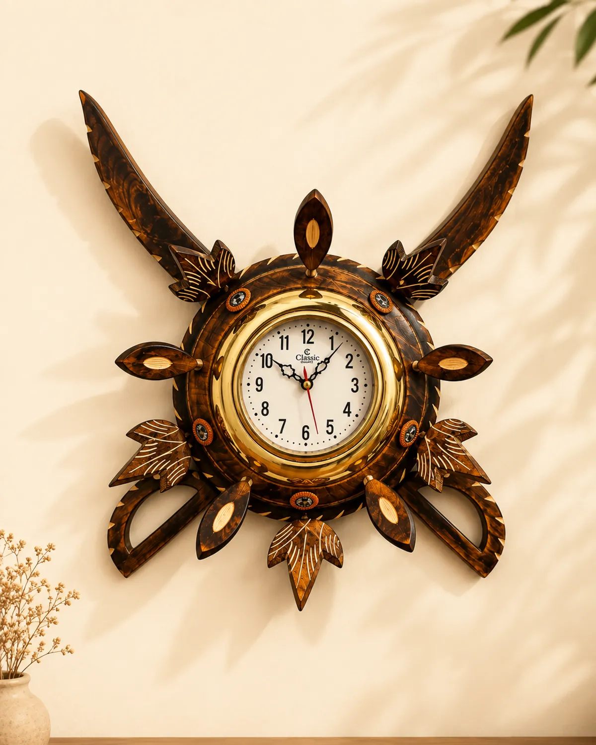 Sword-Style Round Wall Clock — Handmade_Sword_Style_Wooden_Round_Wall_Clock_For_Living_Room___Decorative_Clock_With_Brass_Accents_L4AZKW0LY4_2026-08-.webp