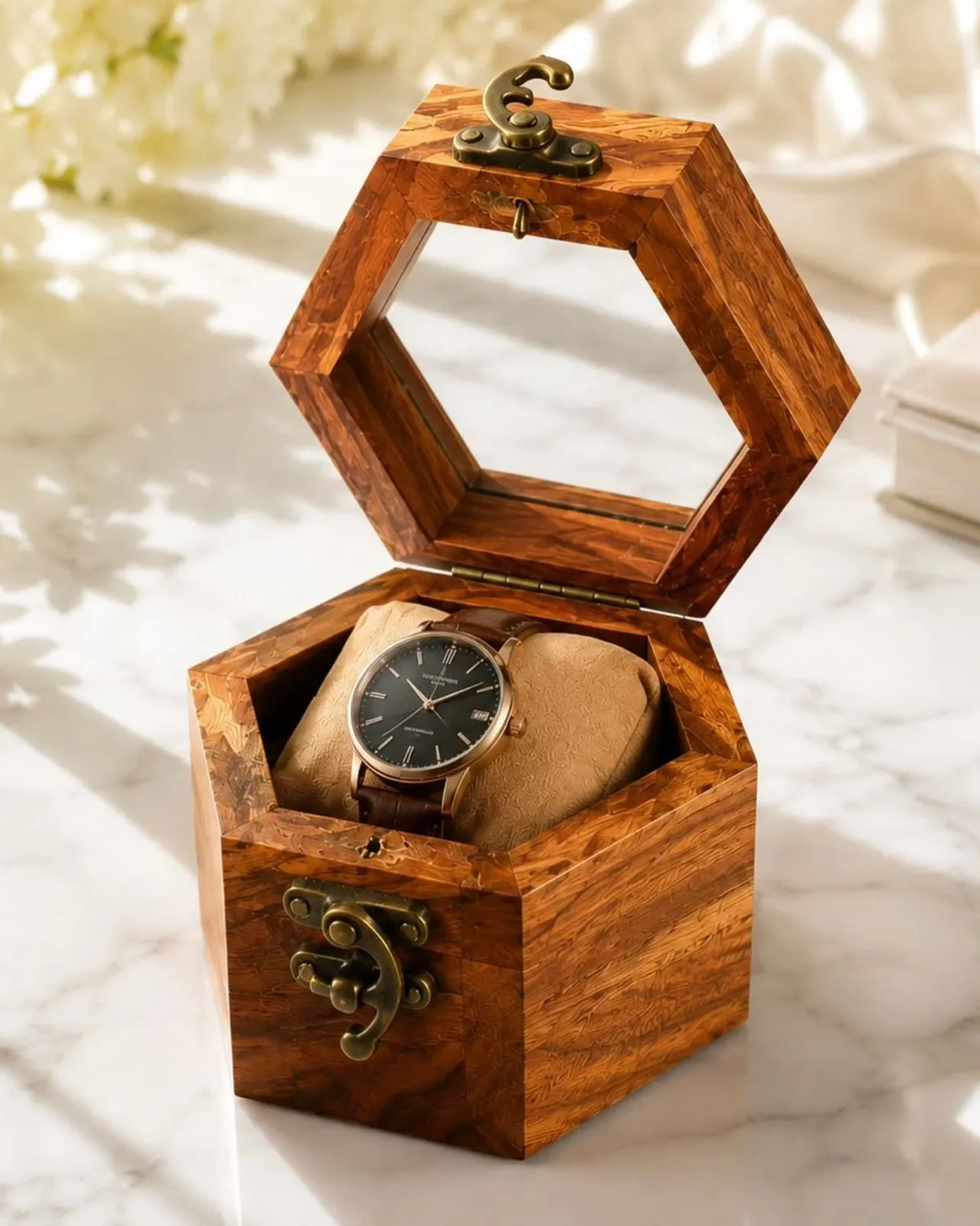 Hexagon Watch Box with Glass Lid — Handmade_Wooden_Hexagon_Watch_Box_with_Glass_Lid___Premium_Single_Watch_Storage_Case___Luxury_Gift_Box_36S0MGDL9C_2026-07-22_1.webp